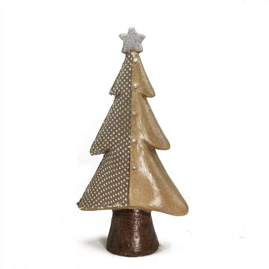 Northlight 18" Christmas Tree with Beads & Glitter Star Decoration in White | Michaels®